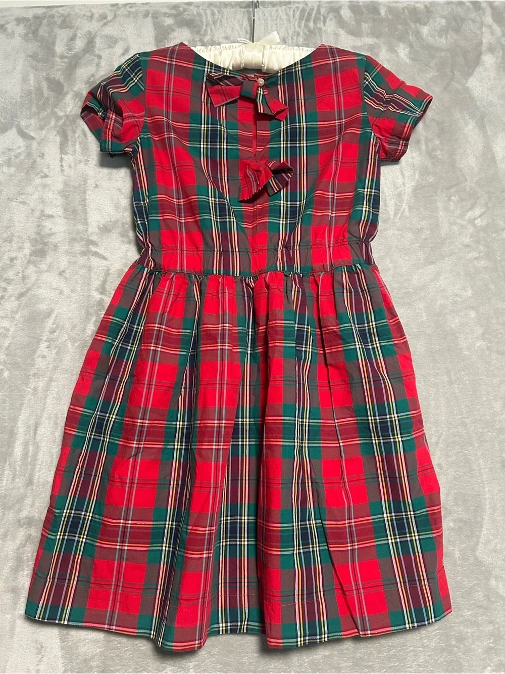 Crewcuts Holiday Dress Girls 12 Plaid Red Green Christmas Pockets